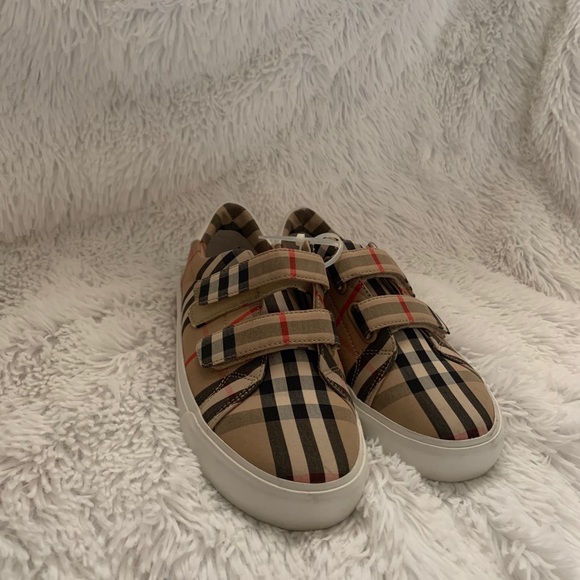 Kids Burberry vintage check cotton sneakers - Picture 2 of 6